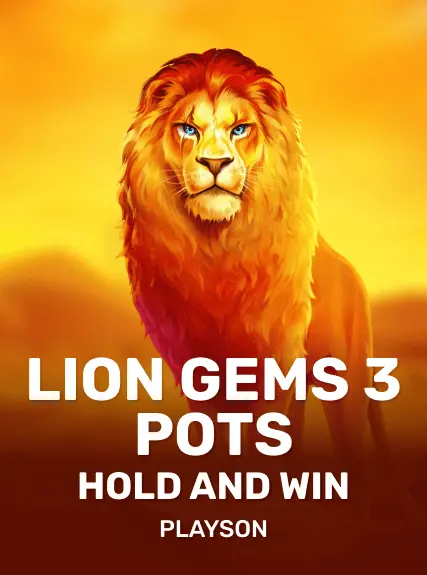 Lion Gems 3 Pots: Hold and Win game tile